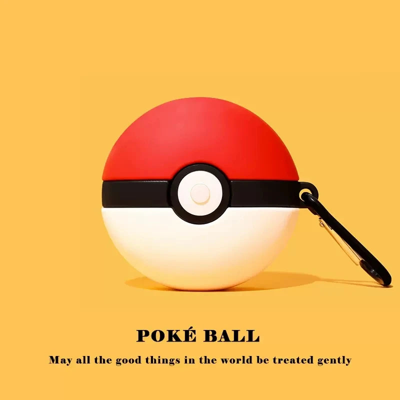 For Airpods 1 2 3 4 Pro Pro 2 Pro 3 Case Cute Cartoon Pokeball Silicone Earphone Case Accessories Cover