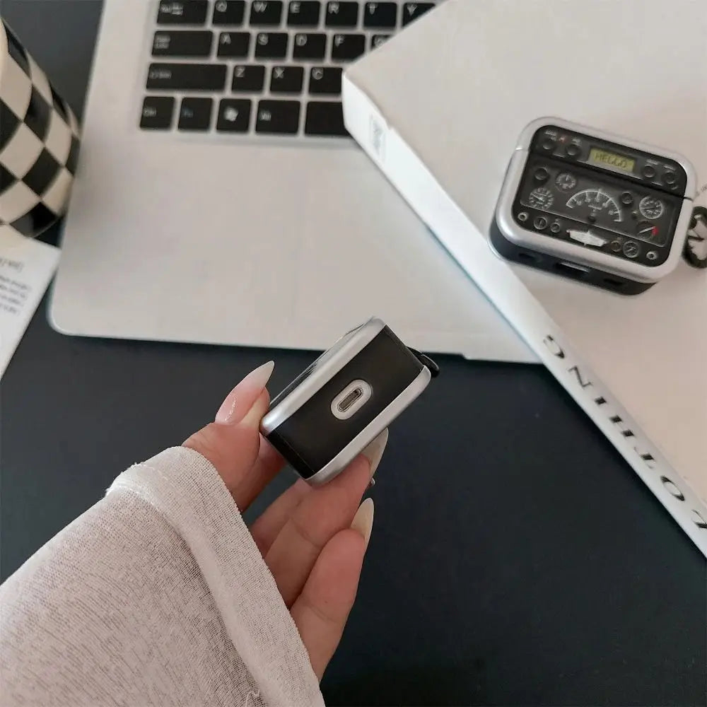 Vintage Radio Earphone Case TPU with Hook Bluetooth Earbuds Case Anti Scratch Shockproof for Airpods 1/2/3/4/pro/pro2