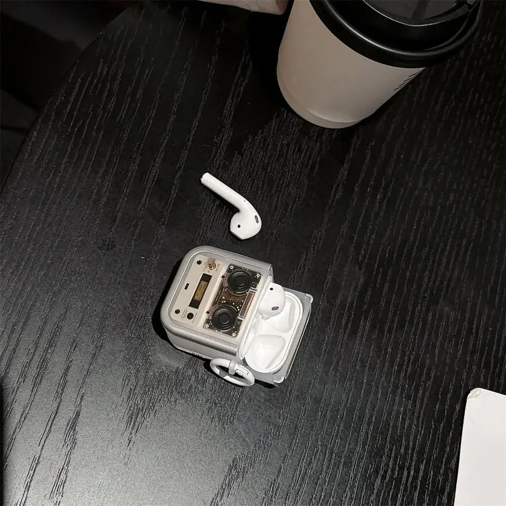 Vintage Radio Earphone Case TPU with Hook Bluetooth Earbuds Case Anti Scratch Shockproof for Airpods 1/2/3/4/pro/pro2