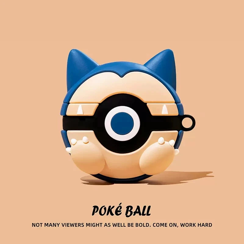 For Airpods 1 2 3 4 Pro Pro 2 Pro 3 Case Cute Cartoon Pokeball Silicone Earphone Case Accessories Cover
