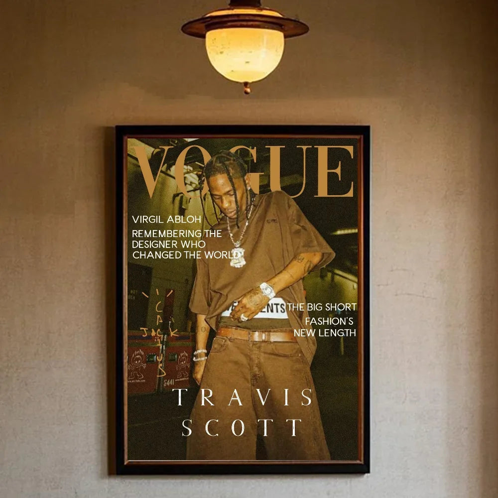 T-Travis Scott Astroworld Jackboys Music Album Poster art canvas painting home living room bedroom bar aesthetic decorati