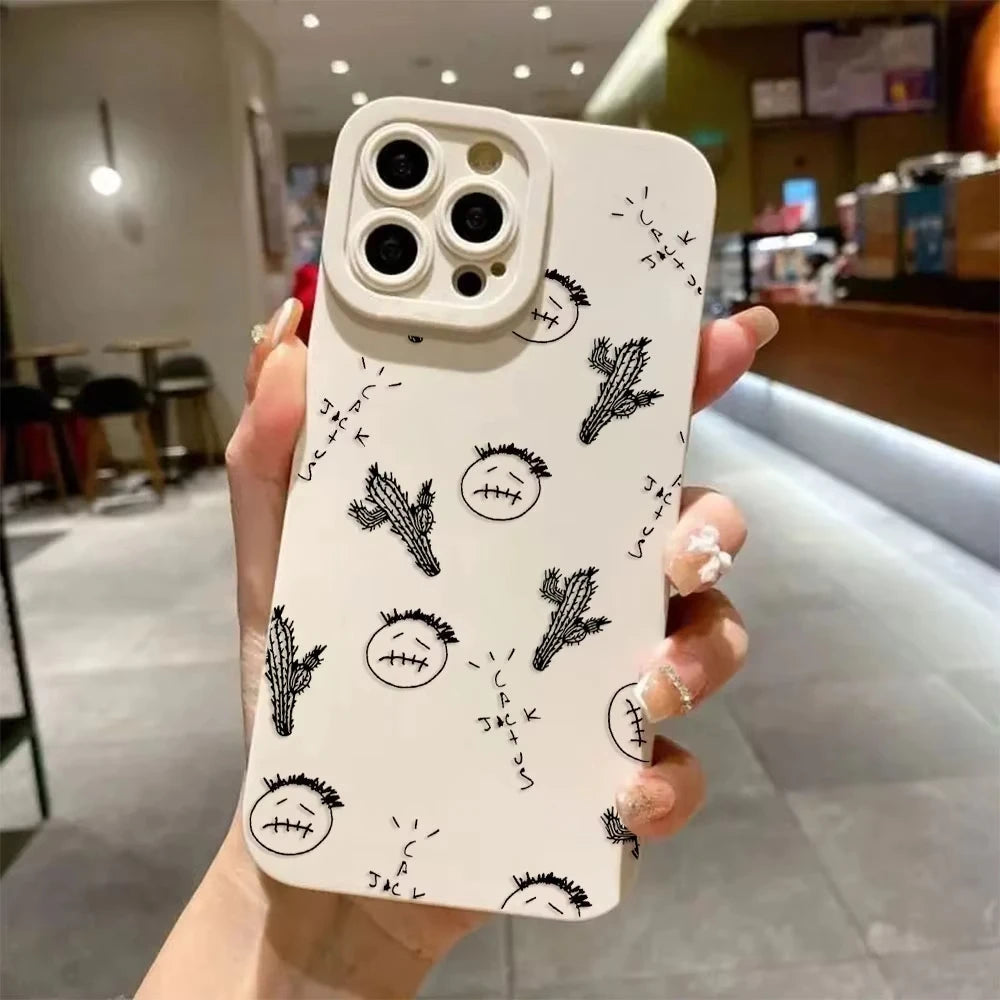 Travis Scott Cactus Jack Phone Case For iPhone 17 16 15 14 13 12 11 Pro Max 16 Plus 16E 17 Air Soft Silicone Cover