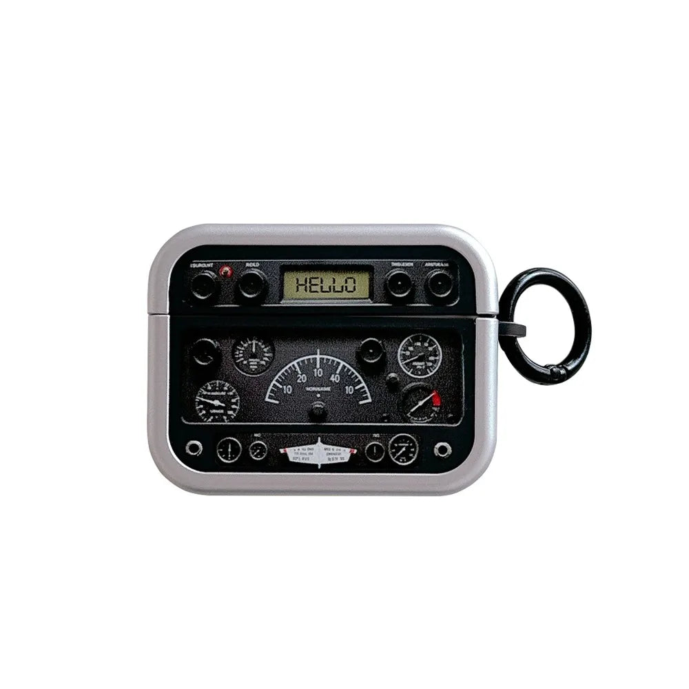 Vintage Radio Earphone Case TPU with Hook Bluetooth Earbuds Case Anti Scratch Shockproof for Airpods 1/2/3/4/pro/pro2