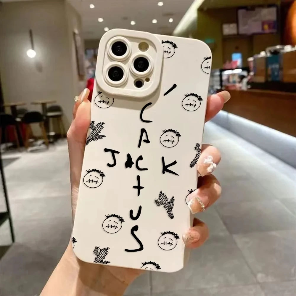 Travis Scott Cactus Jack Phone Case For iPhone 17 16 15 14 13 12 11 Pro Max 16 Plus 16E 17 Air Soft Silicone Cover