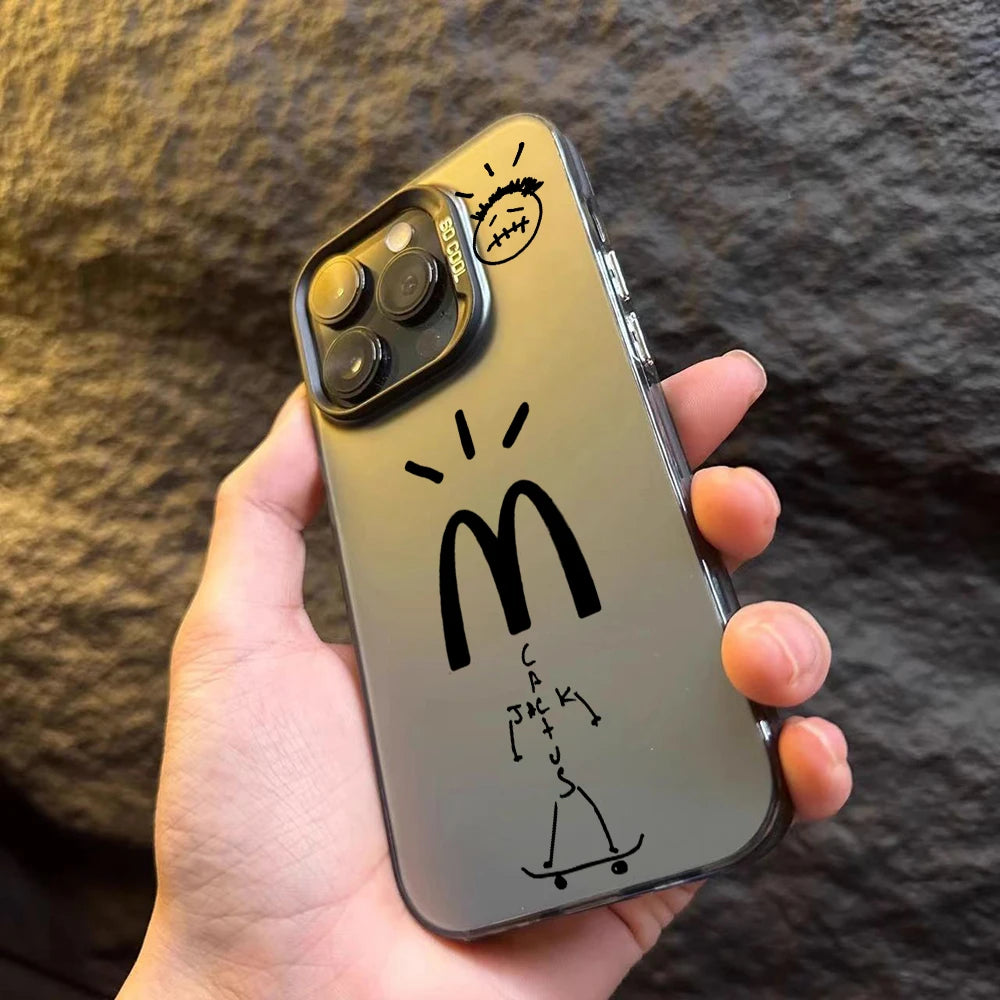 Luxury Travis Scott Cactus Jack Phone Case For iPhone 17 16e 16 15 14 13 12 11 mini Pro Max X XR 8 7 Air Plus Matte Back Cover
