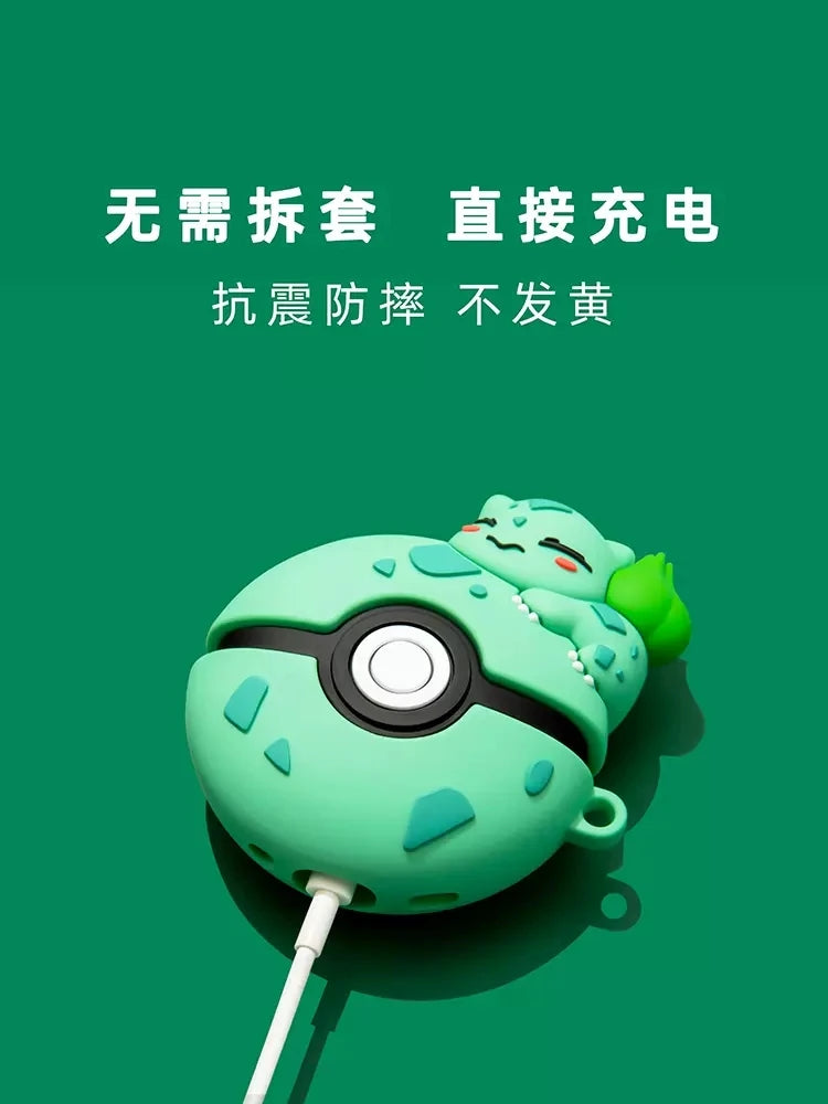 For Airpods 1 2 3 4 Pro Pro 2 Pro 3 Case Cute Cartoon Pokeball Silicone Earphone Case Accessories Cover